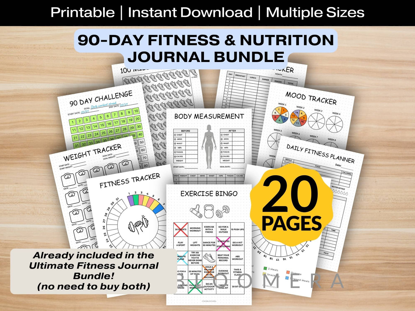 90-Day Fitness & Nutrition Journal Bundle