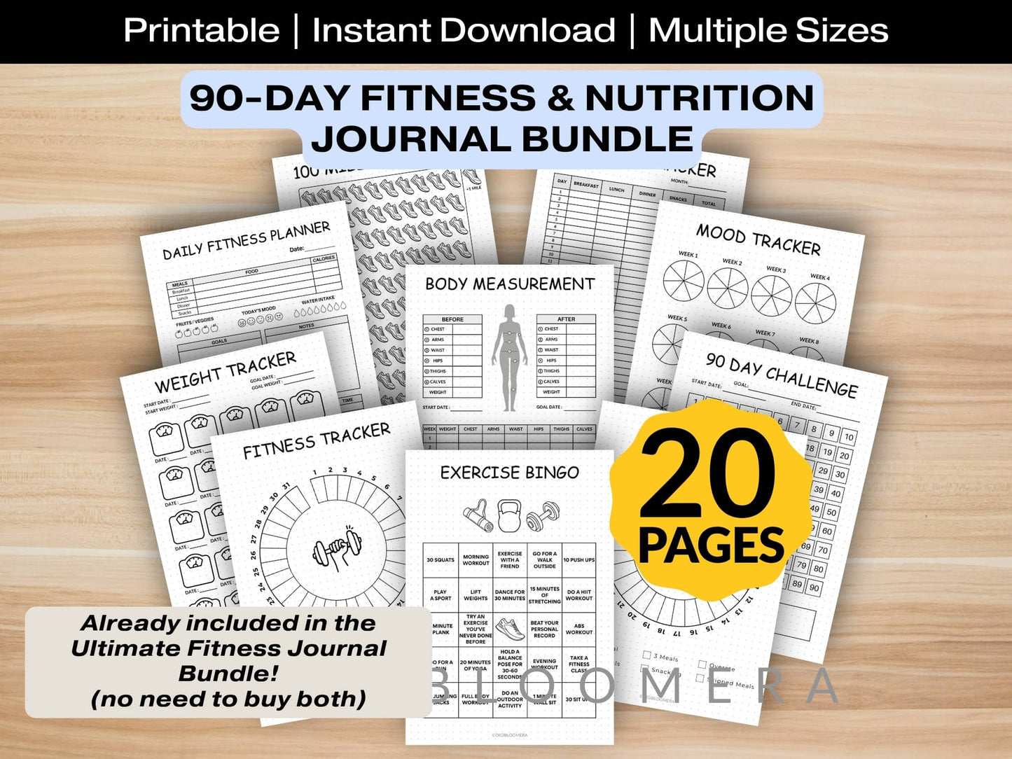 90-Day Fitness & Nutrition Journal Bundle