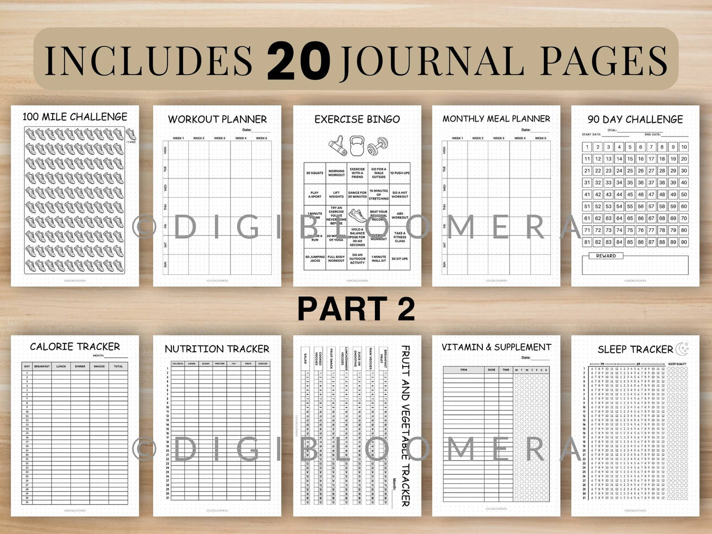 90-Day Fitness & Nutrition Journal Bundle