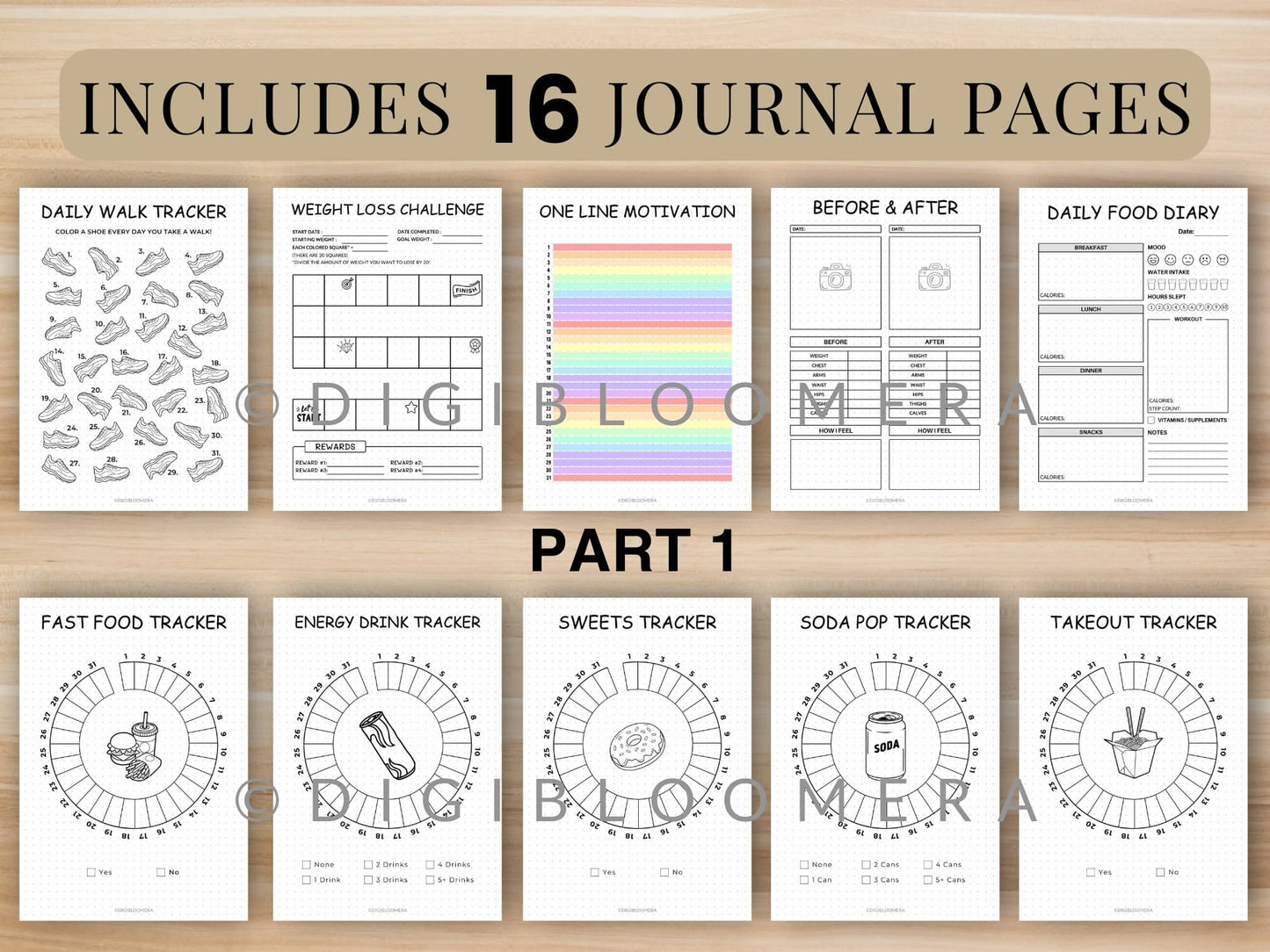 30-Day Beginner Fitness Journal Bundle