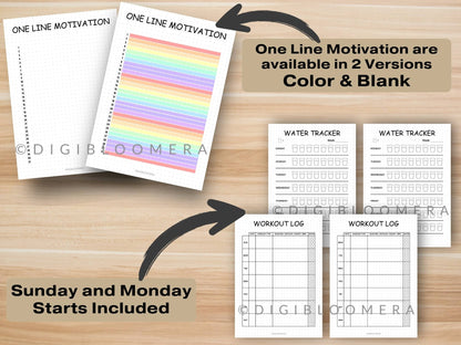 30-Day Beginner Fitness Journal Bundle