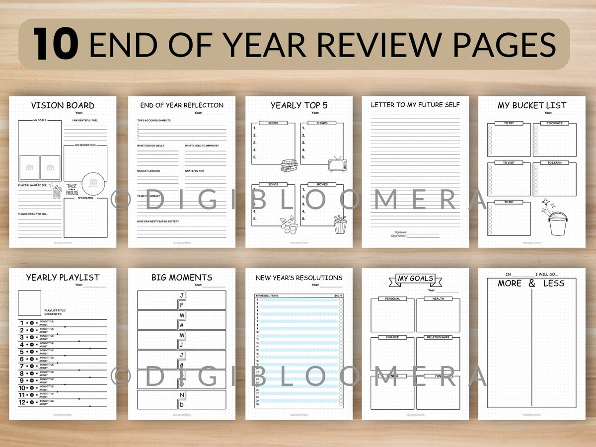 Christmas & End Of Year Review Journal Bundle