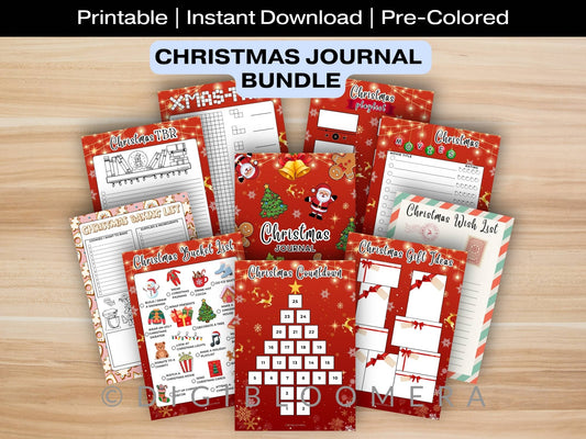 Pre-Colored Christmas Journal Bundle
