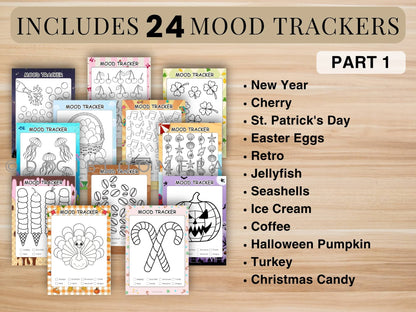 Pre-Colored Mood Tracker Bundle