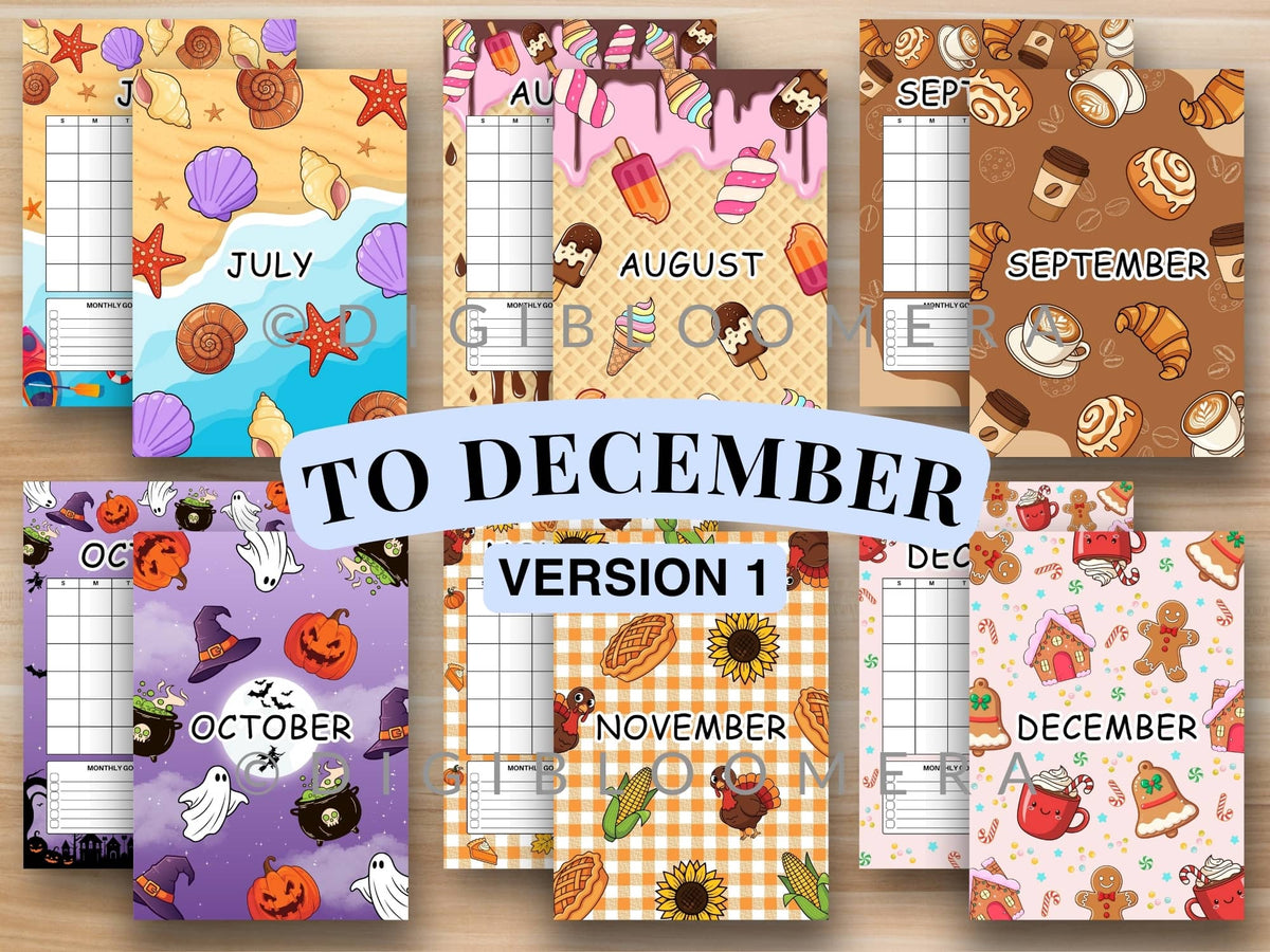 Pre-Colored Title Page & Calendar Bundle