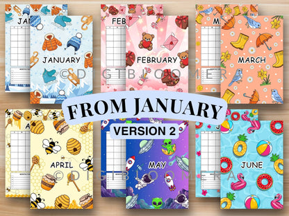 Pre-Colored Title Page & Calendar Bundle