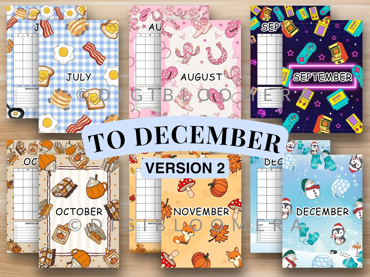Pre-Colored Title Page & Calendar Bundle
