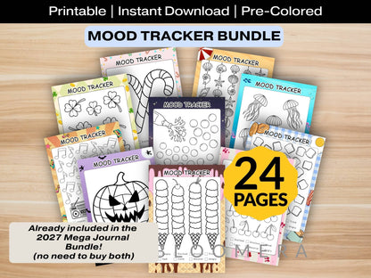 Pre-Colored Mood Tracker Bundle