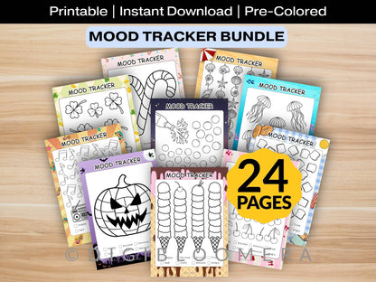 Pre-Colored Mood Tracker Bundle