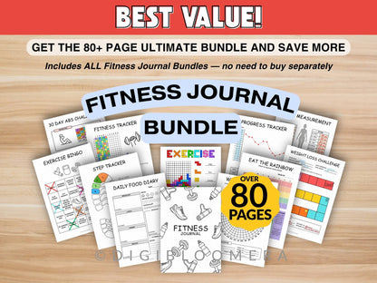 30-Day Beginner Fitness Journal Bundle
